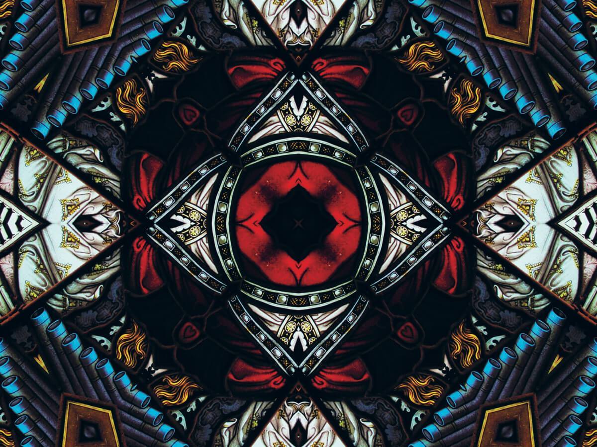 A kaleidoscope type pattern